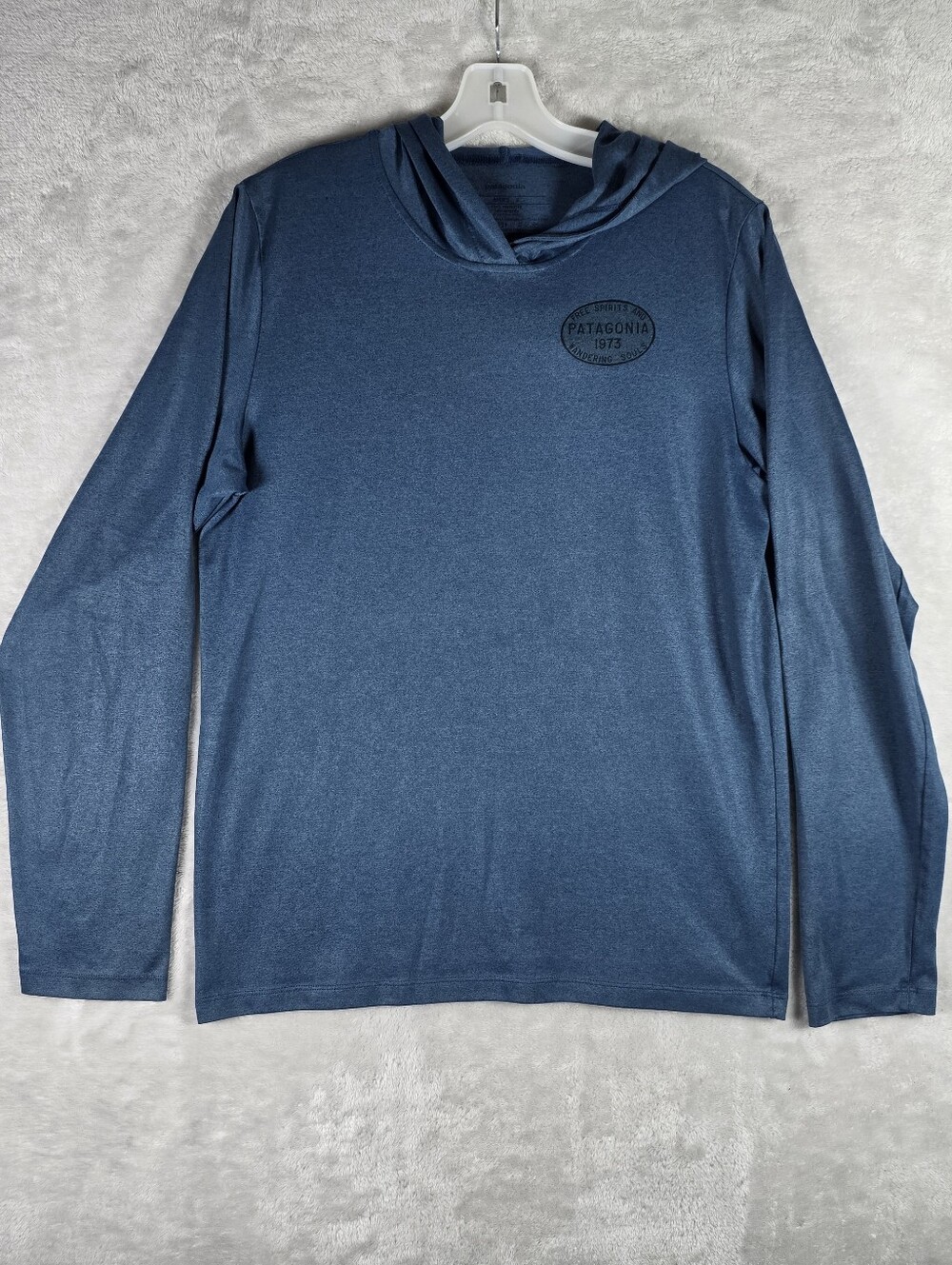Patagonia Polarized Hoody Mens Size Small Blue Long Sleeve Pullover Performance